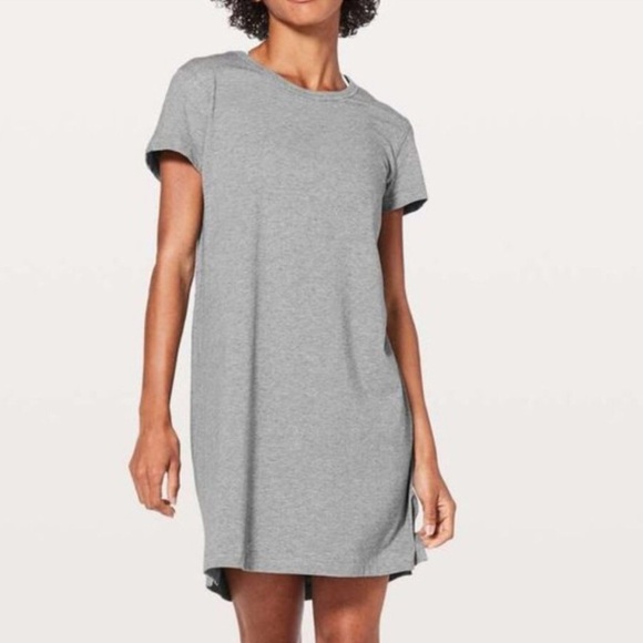 Lululemon Day Tripper Heathered Gray Open Back Casual Dress - 6 - Picture 2 of 9